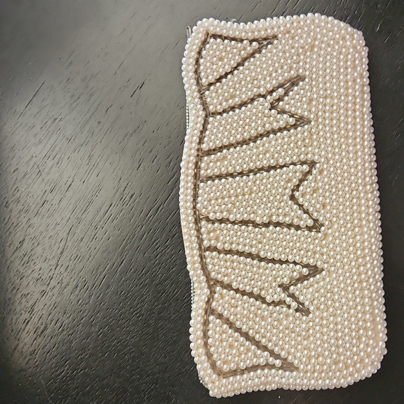 Handbags - 1960's vintage beaded faux pearls clutch bag made in Japan